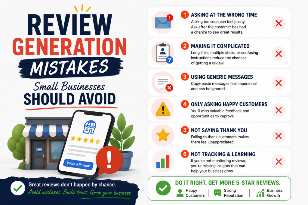 Review Generation Mistakes Small Businesses Should Avoid Review Generation Mistakes Small Businesses Should Avoid